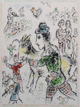  clown Art - Clown à la chèvre jaune contemporain Marc Chagall